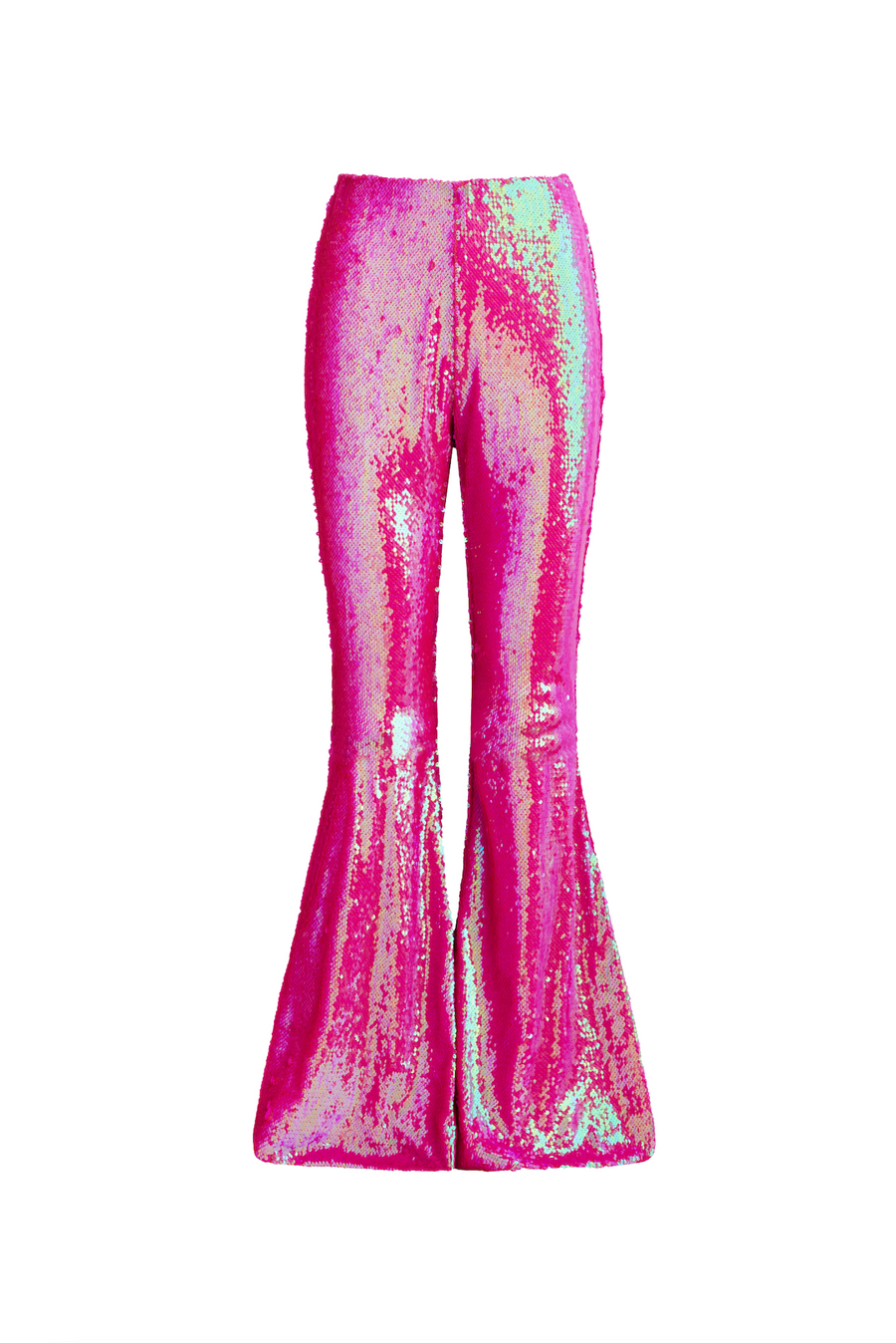 Petite Pink Sequin Flared Pants