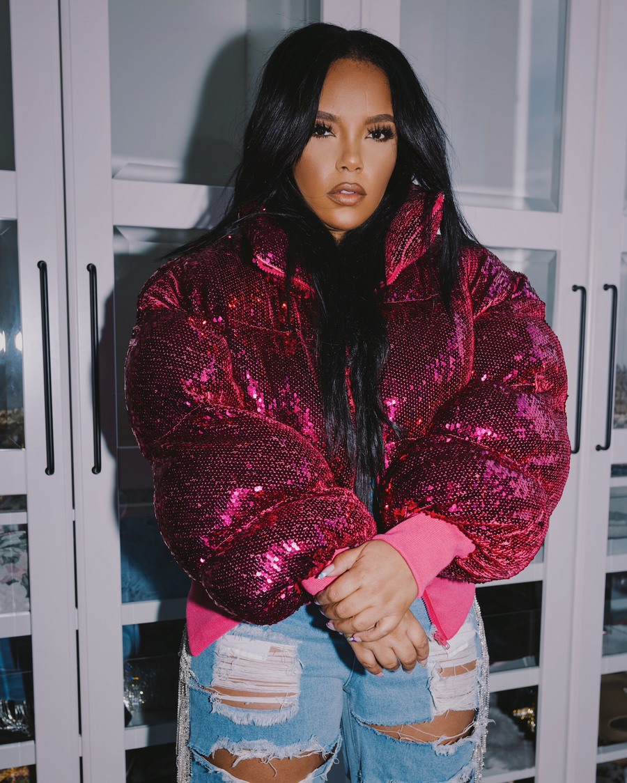 Barbie Vibes | Sequins Puffer Jacket